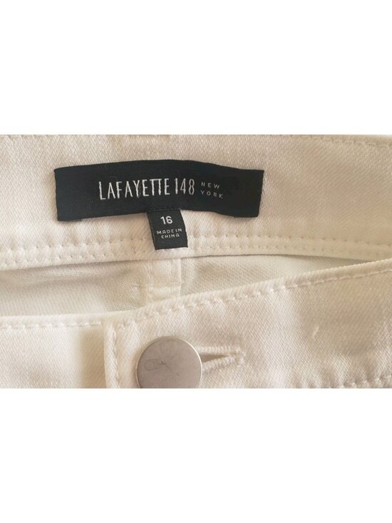 LAFAYETTE 148 NEW YORK WHITE DENIM JEANS  PANTS SZ 16 - Picture 6 of 10